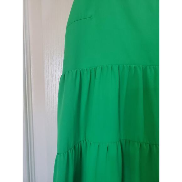 Amanda Uprichard Nicolia Grass Green Sleeveless Tiered Ruffle Mini Dress, Small - Picture 6 of 13